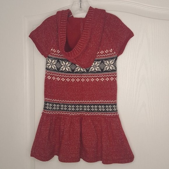 Maggie & Zoe Red Sparkle Snowflake Sweater Dress - Picture 2 of 5